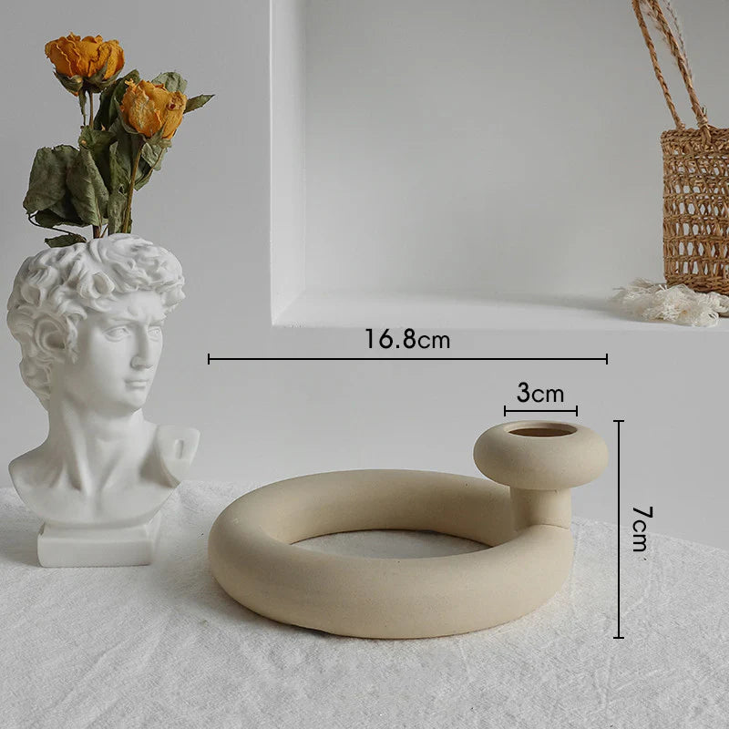 Nordic Ceramic Dry Flower Vase – Minimalist Matte Home Decor